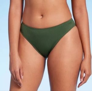 NWT Shade and Shore Ribbed Olive Green Bikini Bottoms Sizw XL (16-18)